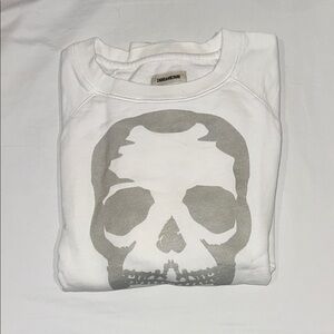 Zadig & Voltaire White Sweatshirt with Gray Skull